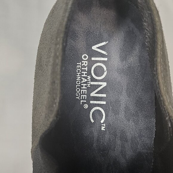 VIONIC Grey Stanton Suede Leather Orthaheel Orthotic Wedge Bootie Size 8 - Picture 6 of 6
